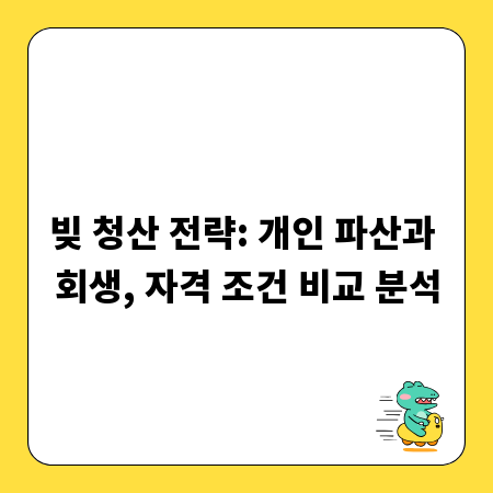 빚 청산 전략: 개인 파산과 회생, 자격 조건 비교 분석