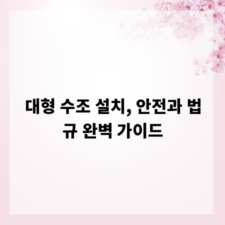 대형 수조 설치, 안전과 법규 완벽 가이드
