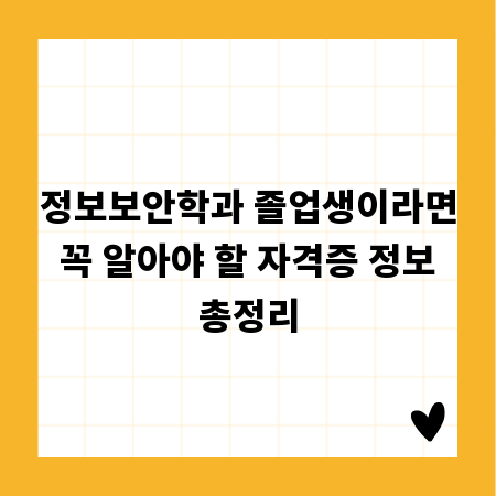 정보보안학과 졸업생이라면 꼭 알아야 할 자격증 정보 총정리