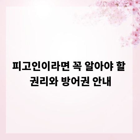 피고인이라면 꼭 알아야 할 권리와 방어권 안내