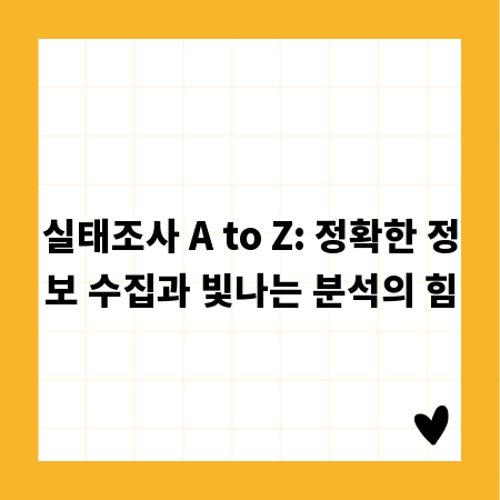 실태조사 A to Z: 정확한 정보 수집과 빛나는 분석의 힘