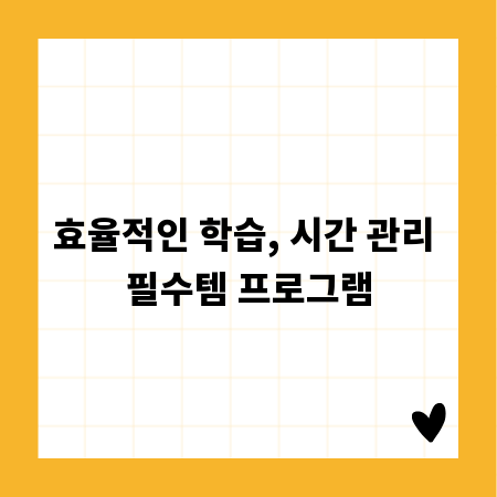 효율적인 학습, 시간 관리 필수템 프로그램