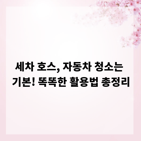 세차 호스, 자동차 청소는 기본! 똑똑한 활용법 총정리