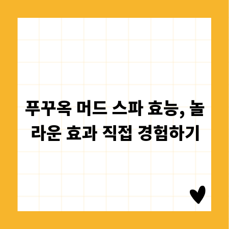 푸꾸옥 머드 스파 효능, 놀라운 효과 직접 경험하기