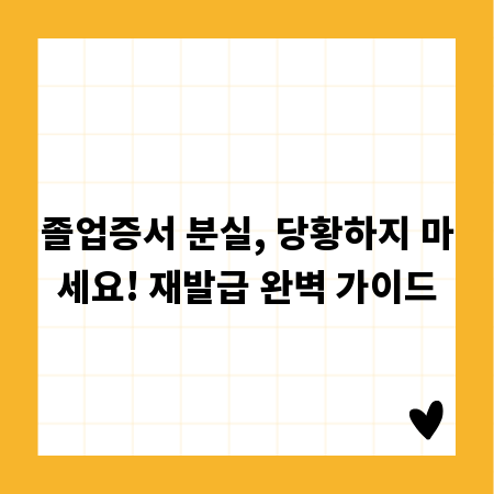 졸업증서 분실, 당황하지 마세요! 재발급 완벽 가이드