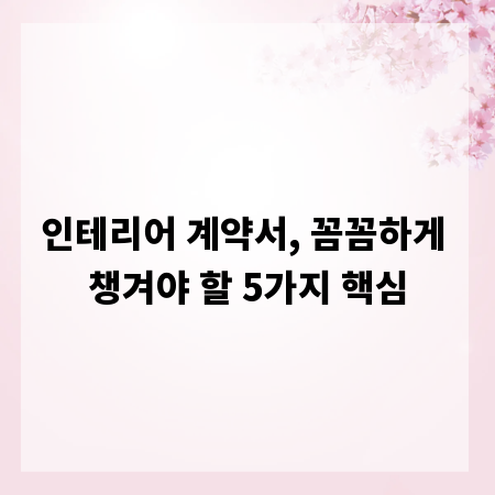 인테리어 계약서, 꼼꼼하게 챙겨야 할 5가지 핵심