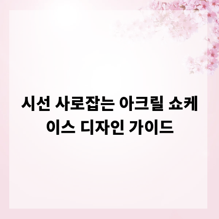 시선 사로잡는 아크릴 쇼케이스 디자인 가이드
