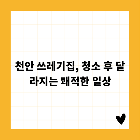 천안 쓰레기집, 청소 후 달라지는 쾌적한 일상