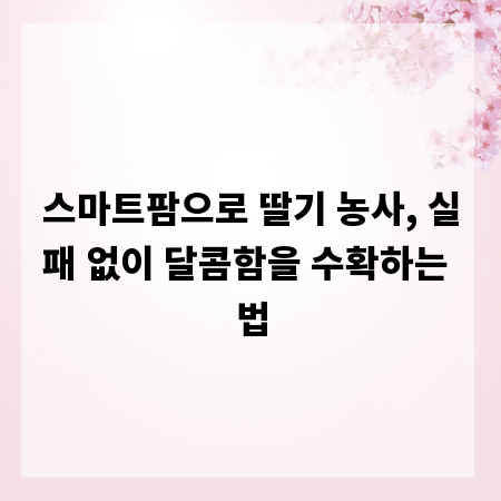 스마트팜으로 딸기 농사, 실패 없이 달콤함을 수확하는 법