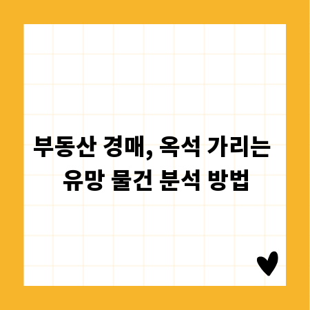 부동산 경매, 옥석 가리는 유망 물건 분석 방법