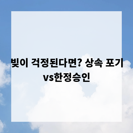 빚이 걱정된다면? 상속 포기vs한정승인