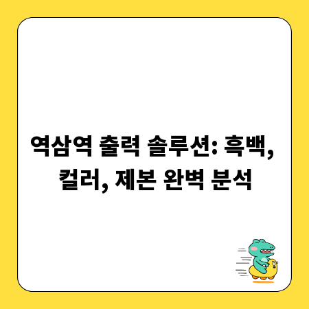 역삼역 출력 솔루션: 흑백, 컬러, 제본 완벽 분석