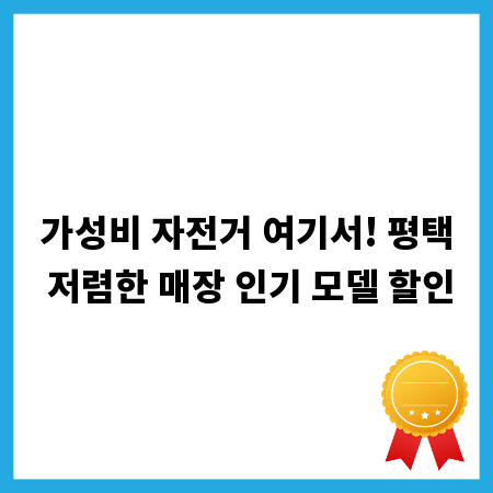 가성비 자전거 여기서! 평택 저렴한 매장 인기 모델 할인