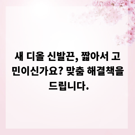 새 디올 신발끈, 짧아서 고민이신가요? 맞춤 해결책을 드립니다.