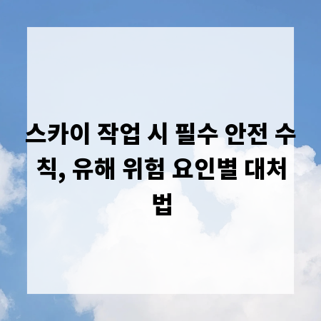 스카이 작업 시 필수 안전 수칙, 유해 위험 요인별 대처법