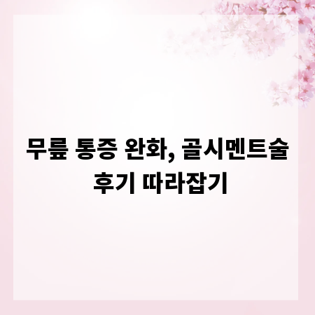 무릎 통증 완화, 골시멘트술 후기 따라잡기