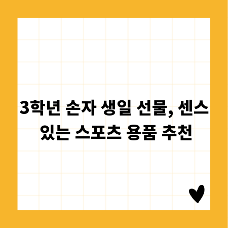 3학년 손자 생일 선물, 센스 있는 스포츠 용품 추천