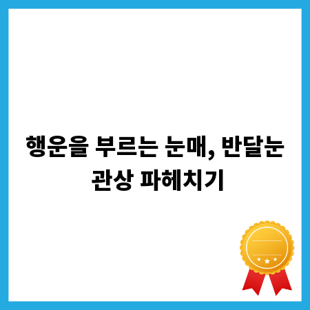 행운을 부르는 눈매, 반달눈 관상 파헤치기
