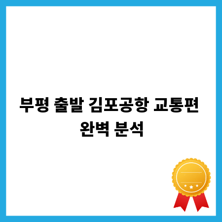 부평 출발 김포공항 교통편 완벽 분석