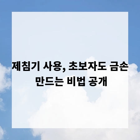 제침기 사용, 초보자도 금손 만드는 비법 공개