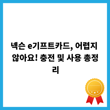 넥슨 e기프트카드, 어렵지 않아요! 충전 및 사용 총정리