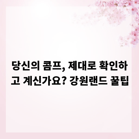 당신의 콤프, 제대로 확인하고 계신가요? 강원랜드 꿀팁