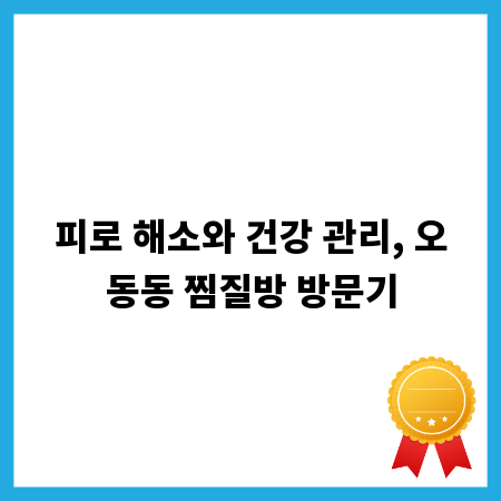 피로 해소와 건강 관리, 오동동 찜질방 방문기