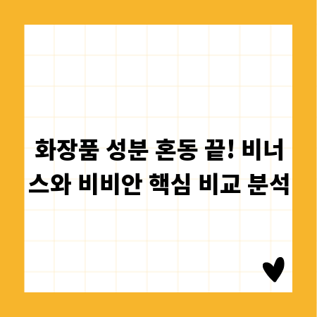 화장품 성분 혼동 끝! 비너스와 비비안 핵심 비교 분석