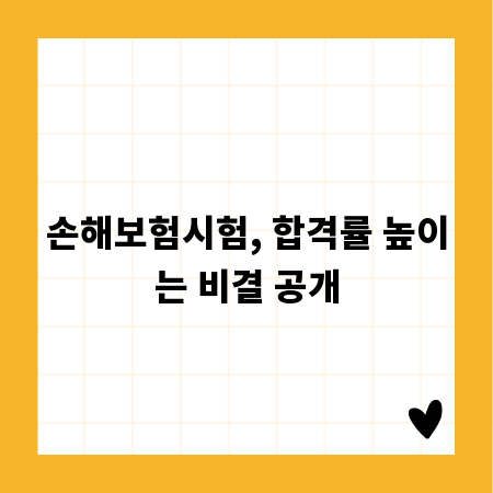 손해보험시험, 합격률 높이는 비결 공개