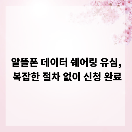 알뜰폰 데이터 쉐어링 유심, 복잡한 절차 없이 신청 완료