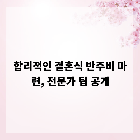 합리적인 결혼식 반주비 마련, 전문가 팁 공개