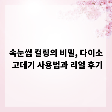 속눈썹 컬링의 비밀, 다이소 고데기 사용법과 리얼 후기