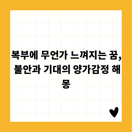 복부에 무언가 느껴지는 꿈, 불안과 기대의 양가감정 해몽