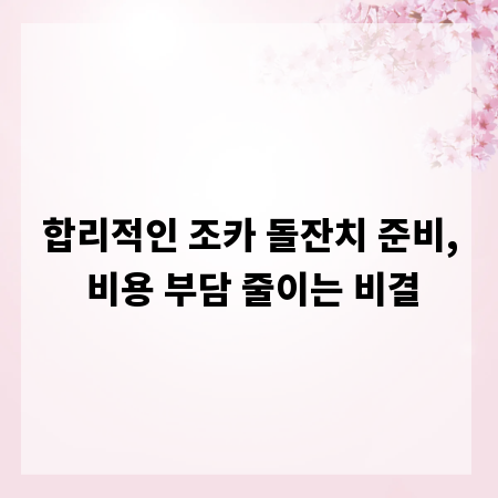 합리적인 조카 돌잔치 준비, 비용 부담 줄이는 비결