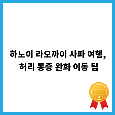 하노이 라오까이 사파 여행, 허리 통증 완화 이동 팁