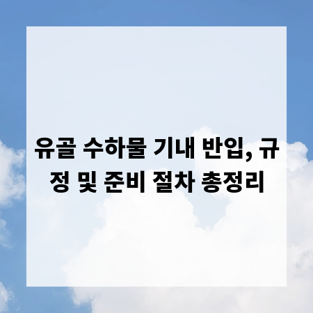 유골 수하물 기내 반입, 규정 및 준비 절차 총정리