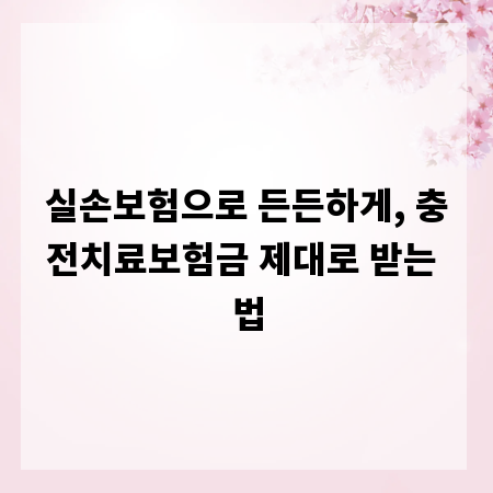 실손보험으로 든든하게, 충전치료보험금 제대로 받는 법