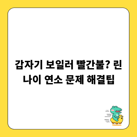 갑자기 보일러 빨간불? 린나이 연소 문제 해결팁