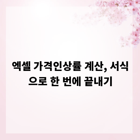엑셀 가격인상률 계산, 서식으로 한 번에 끝내기