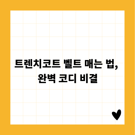 트렌치코트 벨트 매는 법, 완벽 코디 비결