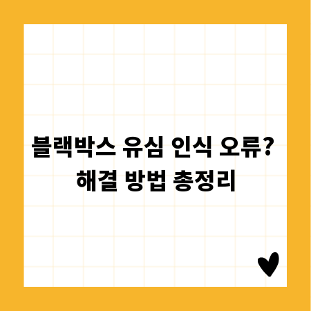블랙박스 유심 인식 오류? 해결 방법 총정리