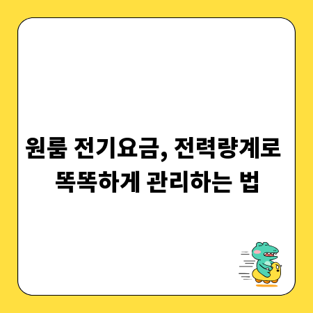 원룸 전기요금, 전력량계로 똑똑하게 관리하는 법