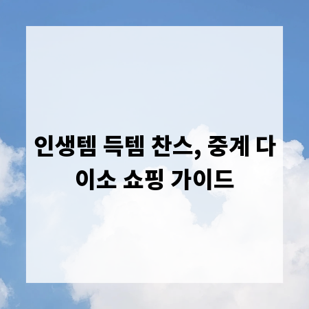 인생템 득템 찬스, 중계 다이소 쇼핑 가이드