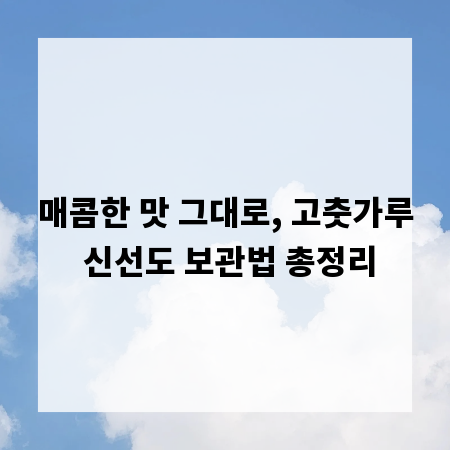 매콤한 맛 그대로, 고춧가루 신선도 보관법 총정리